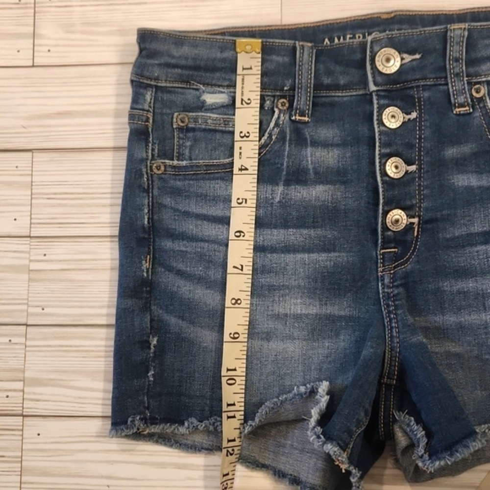 NWOT Womens American Eagle High Rise Shortie  stretch denim shorts size 8. - Picture 9 of 9